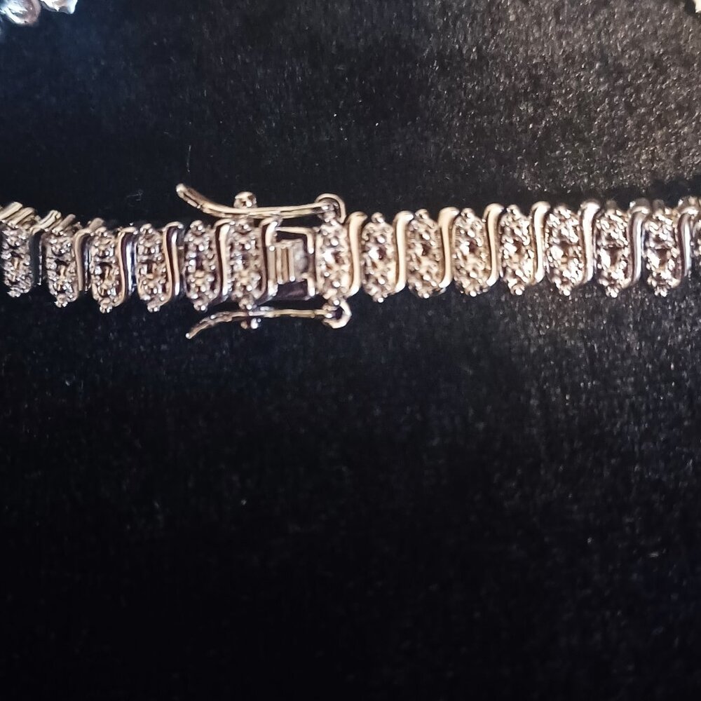 Woman's Silver-tone Tennis Bracelet - Picture 4 of 6